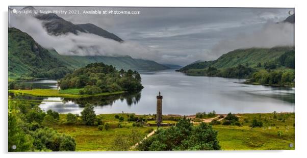 The Glenfinnan Monument and Loch Shiel Acrylic by Navin Mistry
