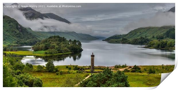The Glenfinnan Monument and Loch Shiel Print by Navin Mistry
