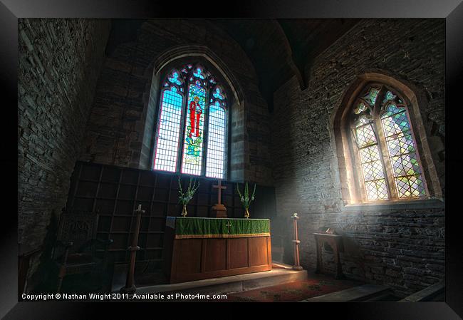 All Saints Alter Light Framed Print by Nathan Wright