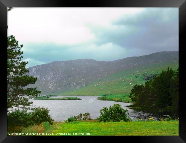 Loch Veagh in the rain Framed Print by Stephanie Moore