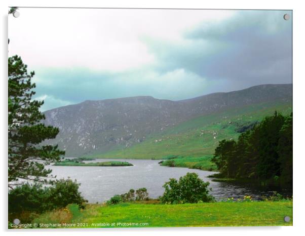 Loch Veagh in the rain Acrylic by Stephanie Moore