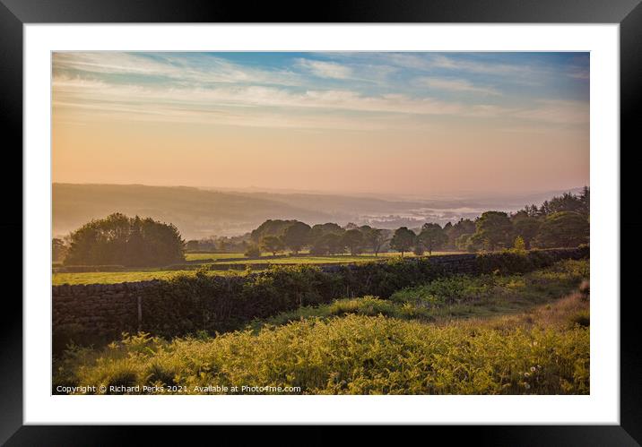 Wharfedale misty morning Framed Mounted Print by Richard Perks
