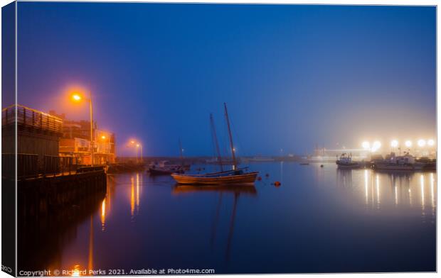 Bridlington Harbour at Twilight Canvas Print by Richard Perks