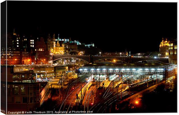 Waverly Station and Edinburgh Canvas Print by Keith Thorburn EFIAP/b