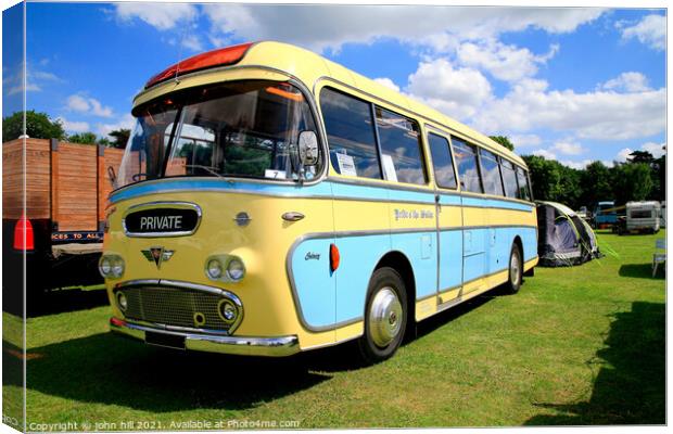 vintage 1961 A.E.C Reiance bus. Canvas Print by john hill