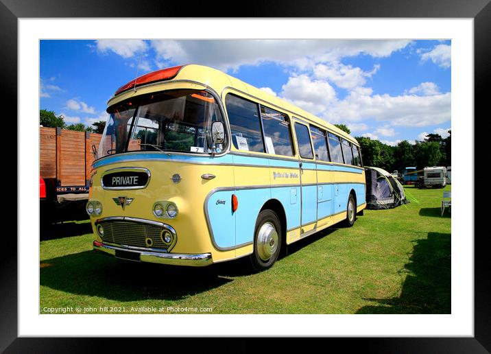 vintage 1961 A.E.C Reiance bus. Framed Mounted Print by john hill