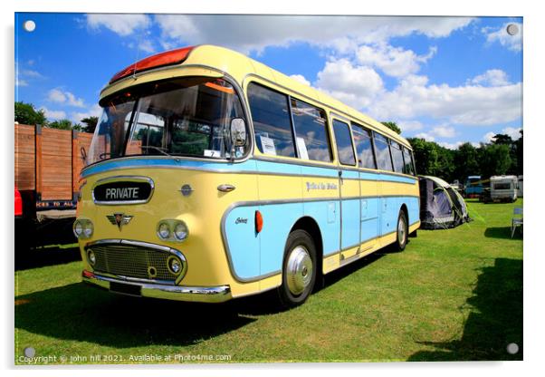 vintage 1961 A.E.C Reiance bus. Acrylic by john hill
