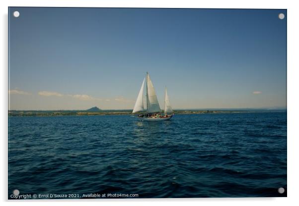  Tourist Sail Boat on Lake Taupo New Zealand Acrylic by Errol D'Souza
