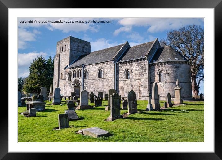 St Cuthbert’s Parish Church in Dalmeny, Scotland Framed Mounted Print by Angus McComiskey
