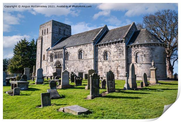 St Cuthbert’s Parish Church in Dalmeny, Scotland Print by Angus McComiskey