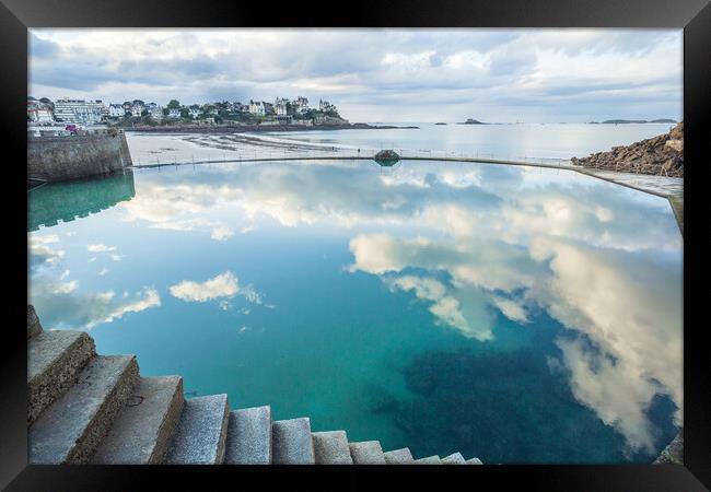 View from the swiming pool in Dinard Framed Print by Laurent Renault