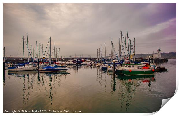 Scarborough Harbour before the storm Print by Richard Perks