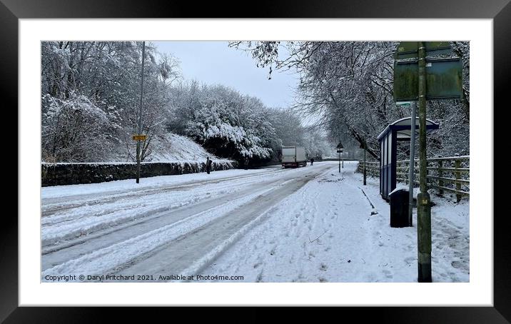 Kidsgrove bank in the snow Framed Mounted Print by Daryl Pritchard videos