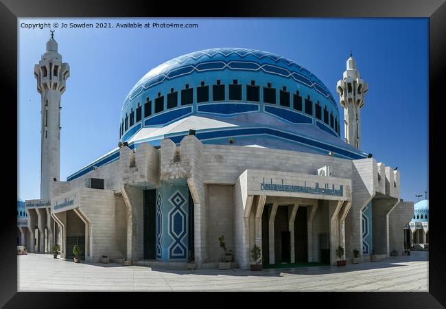 King Abdullah Mosque, Amman, Jordan Framed Print by Jo Sowden