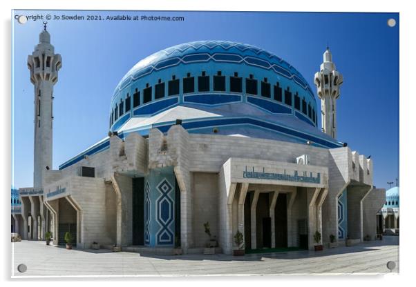 King Abdullah Mosque, Amman, Jordan Acrylic by Jo Sowden