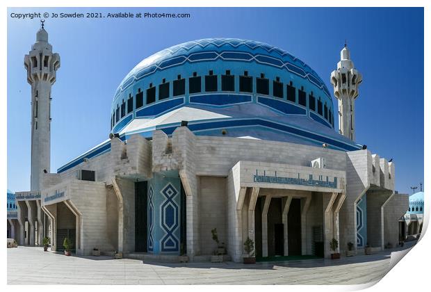 King Abdullah Mosque, Amman, Jordan Print by Jo Sowden
