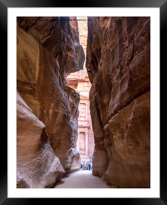 First View of the Treasury, Petra Framed Mounted Print by Jo Sowden