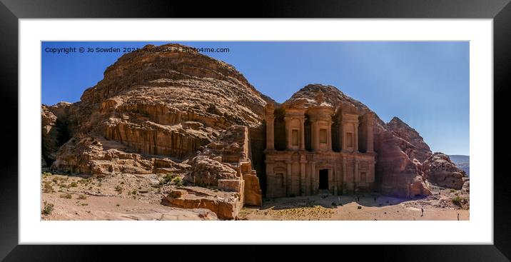 The Monastery, Petra, Jordan Framed Mounted Print by Jo Sowden