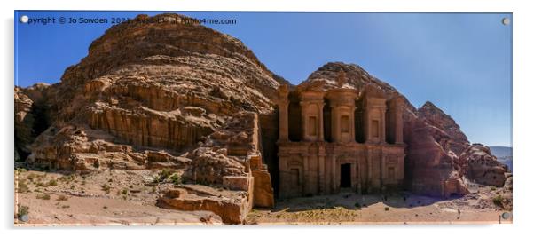 The Monastery, Petra, Jordan Acrylic by Jo Sowden