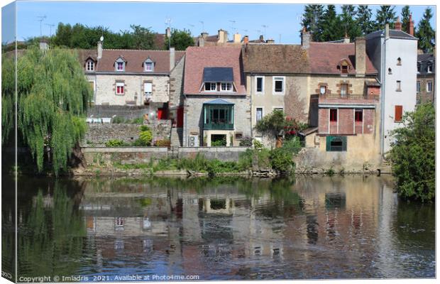 Fresnay-sur-Sarthe River reflections Canvas Print by Imladris 