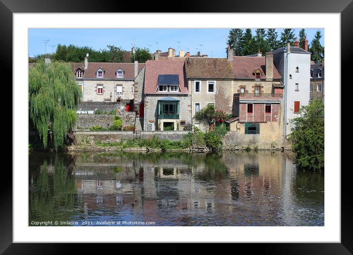 Fresnay-sur-Sarthe River reflections Framed Mounted Print by Imladris 
