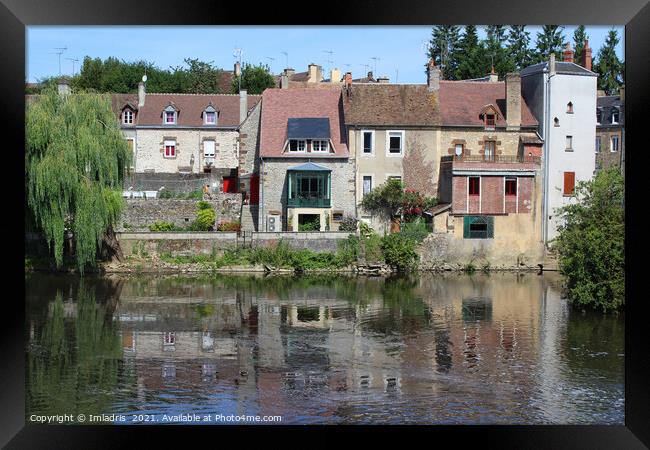 Fresnay-sur-Sarthe River reflections Framed Print by Imladris 