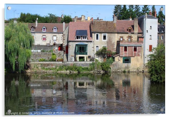 Fresnay-sur-Sarthe River reflections Acrylic by Imladris 