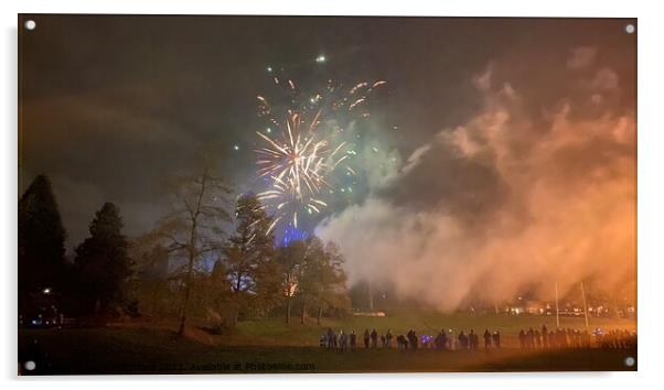 Clough hall park firework display  Acrylic by Daryl Pritchard videos
