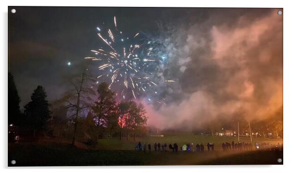 Clough park fireworks display Acrylic by Daryl Pritchard videos