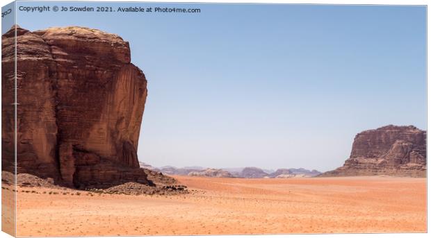 Wadi Rum View, Petra Canvas Print by Jo Sowden