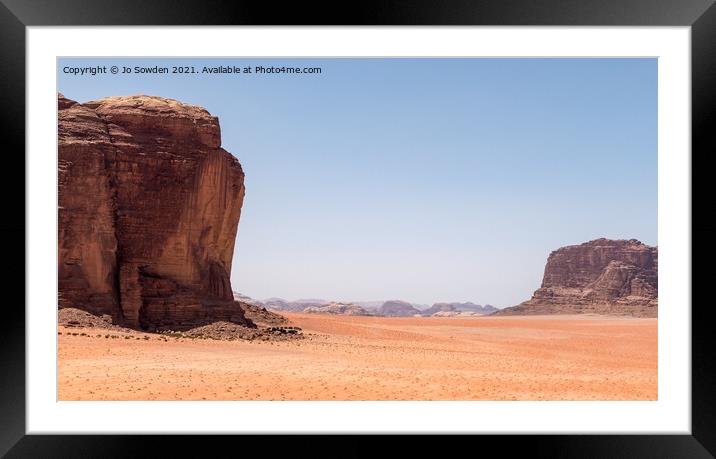 Wadi Rum View, Petra Framed Mounted Print by Jo Sowden