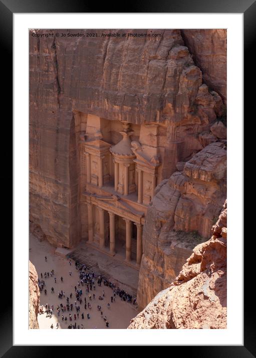 The Treasury, Petra, Jordan Framed Mounted Print by Jo Sowden