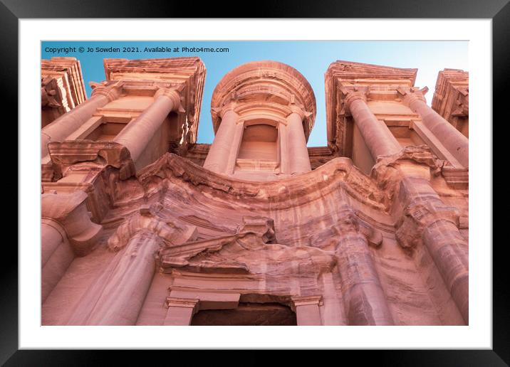 The Monastery, Petra, Jordan Framed Mounted Print by Jo Sowden