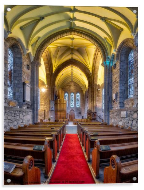 Dornoch Cathedral Acrylic by Alan Simpson