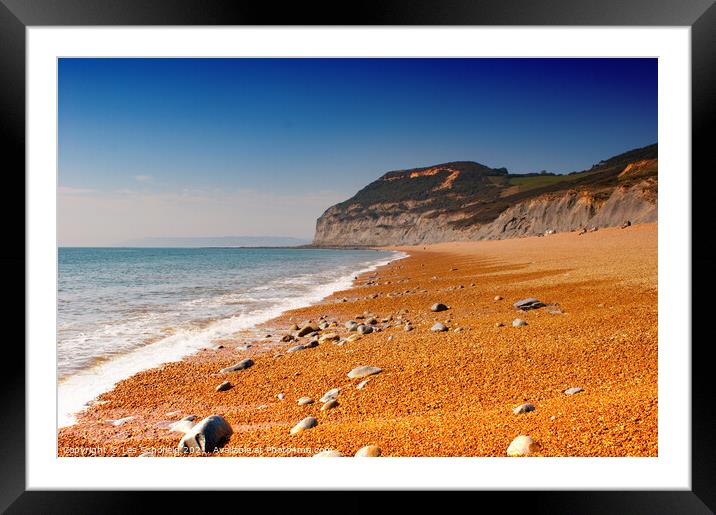 Seatown Dorset Beach  Framed Mounted Print by Les Schofield