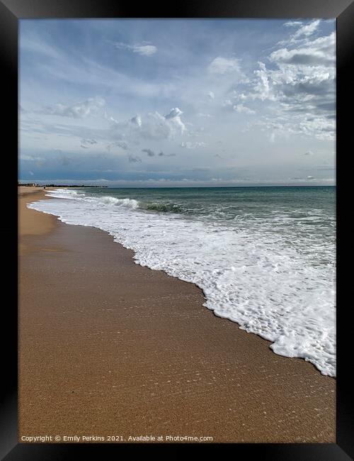 Barcelona ocean beach Framed Print by Emily Perkins