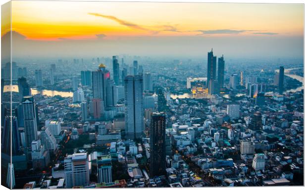 a view to the Cityscape of Bangkok Thailand Southeast Asia Canvas Print by Wilfried Strang