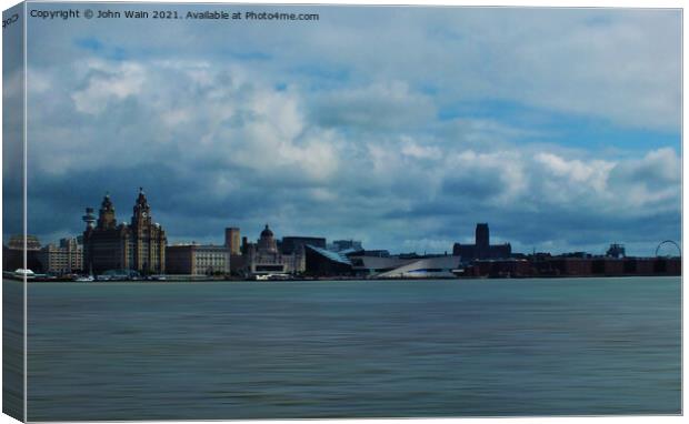 Liverpool Waterfront Skyline  Canvas Print by John Wain