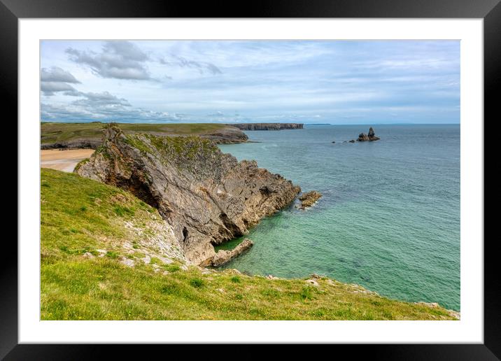 Broadhaven South Beach in Pembrokeshire Framed Mounted Print by Tracey Turner
