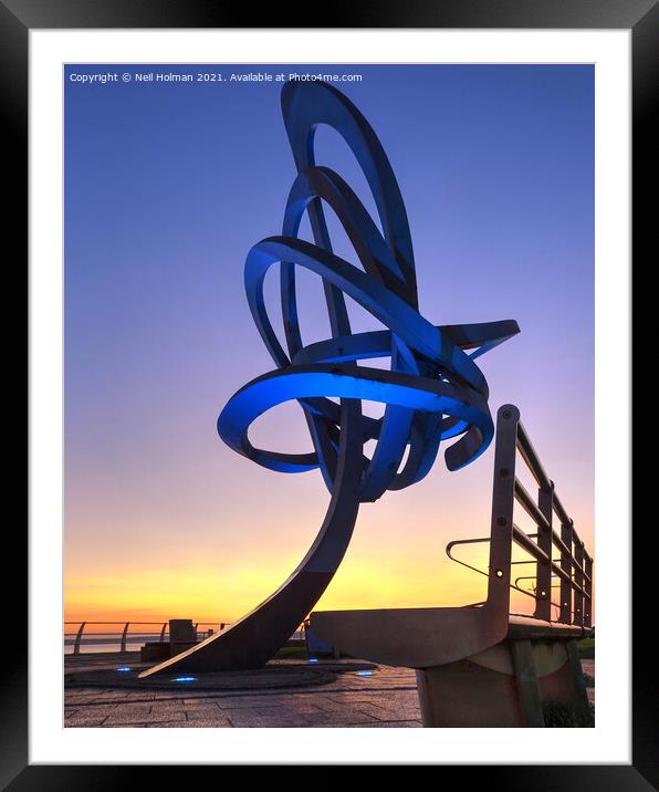 The Kitetail Sculpture at Aberavon Seafront  Framed Mounted Print by Neil Holman