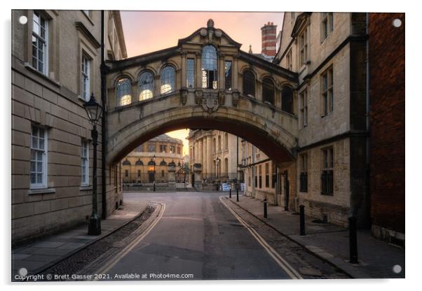 Oxford Hertford Bridge (Bridge Of Sighs) Acrylic by Brett Gasser