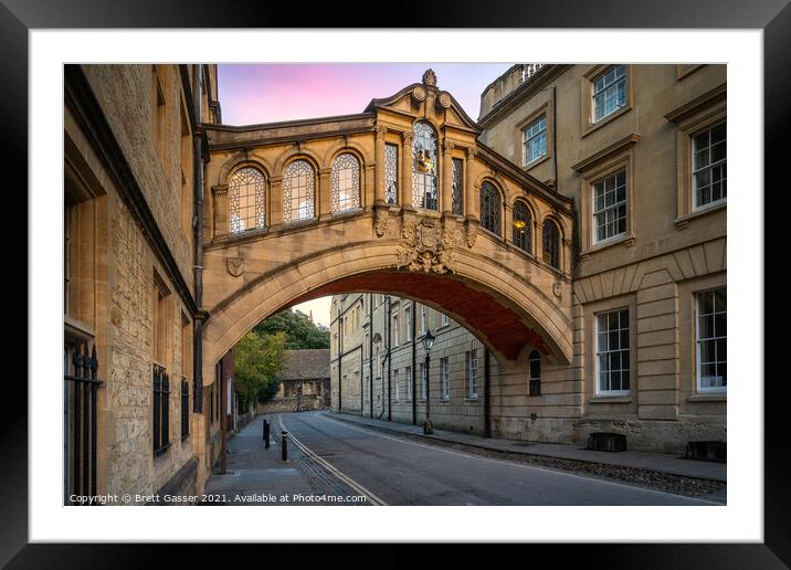 Oxford Hertford Bridge Of Sighs Framed Mounted Print by Brett Gasser