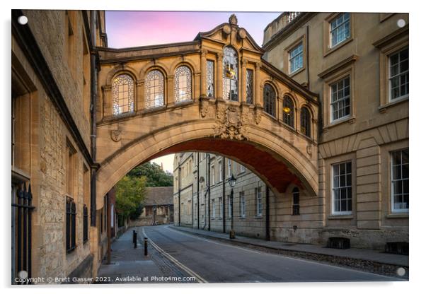 Oxford Hertford Bridge Of Sighs Acrylic by Brett Gasser