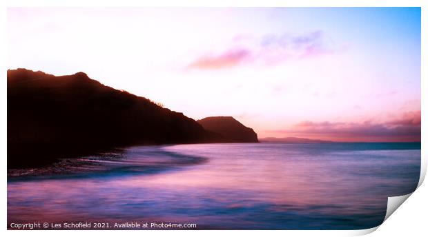 Charmouth Sunrise  Print by Les Schofield