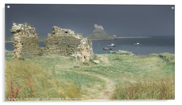 Lindisfarne from Steel End Acrylic by Alan Dunnett