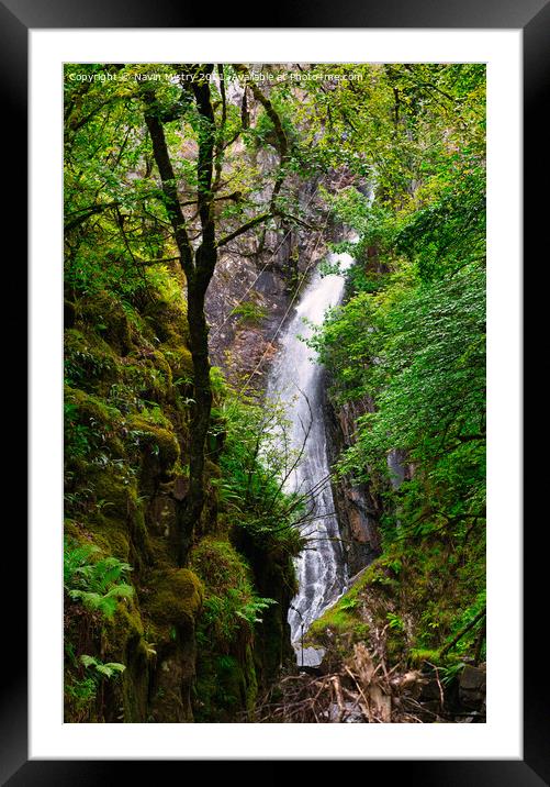 The Grey Mare's Tail Waterfall Kinlochleven Framed Mounted Print by Navin Mistry