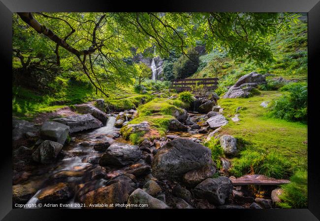 Rhaeadr Fach Bridge Wales Framed Print by Adrian Evans