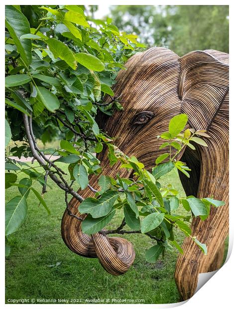 Elephant sculpture in Green Park, London Print by Rehanna Neky