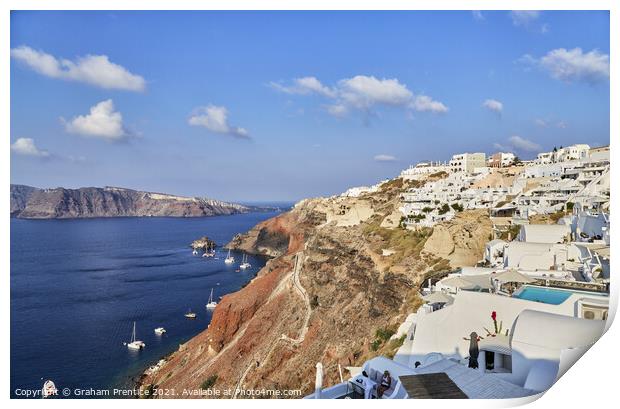 Santorini Vista Print by Graham Prentice