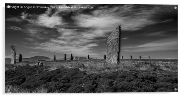 Ring of Brodgar stone circle, Mainland Orkney mono Acrylic by Angus McComiskey